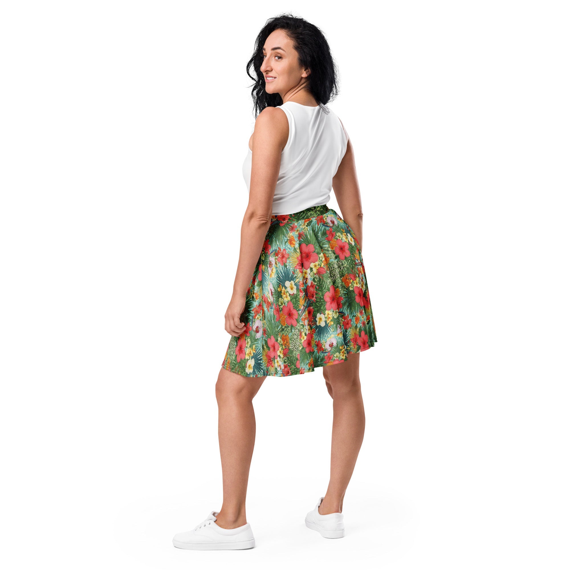 MDB Co. FLORAL PRINT Skater Skirt - The Million Dollar Bill Co. CUT-SEW